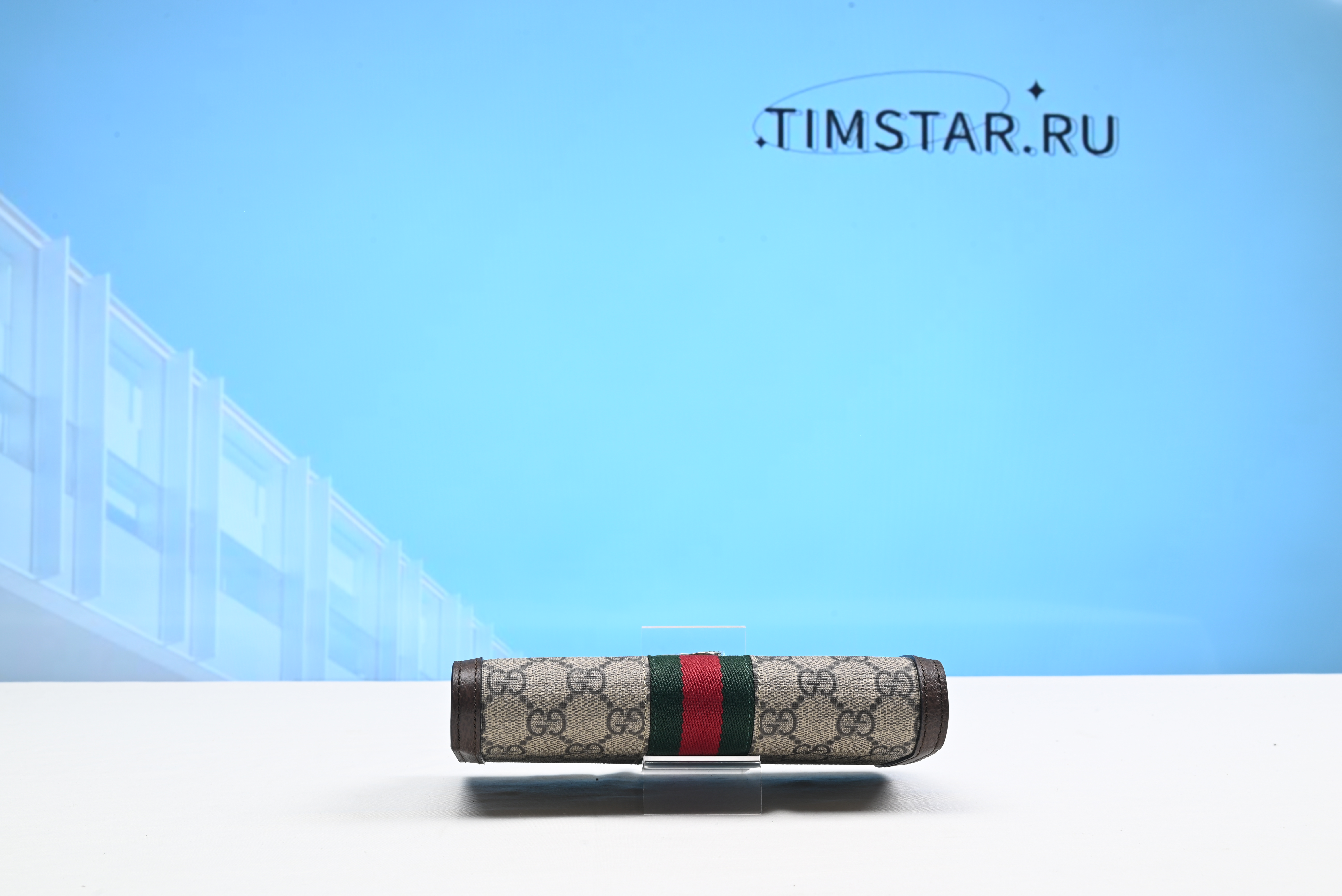 Guccii1  GG fabric flap wallet with Web