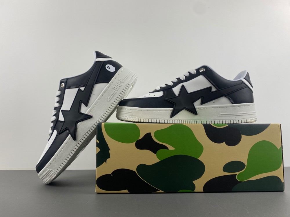 A Bathing Ape Bape Sta Low white black