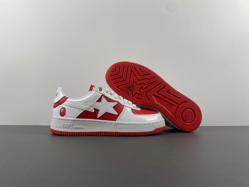 A Bathing Ape Bape Sta Low white red