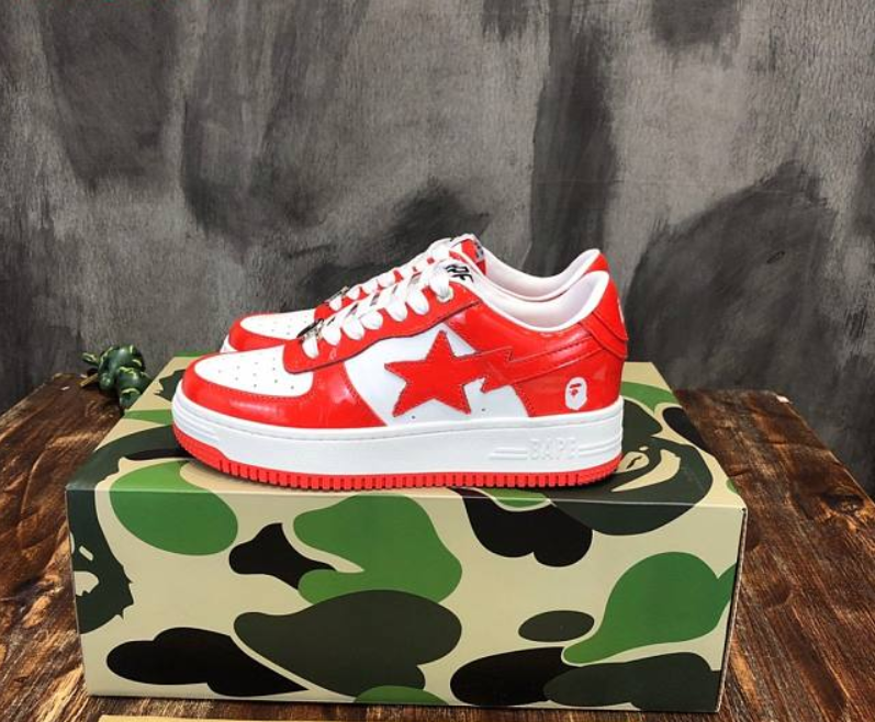 A Bathing Ape Bape Sta Low red