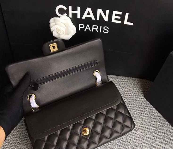 Channe1 Classic Flap Bag Lambskin Golden A01112 25.5cm