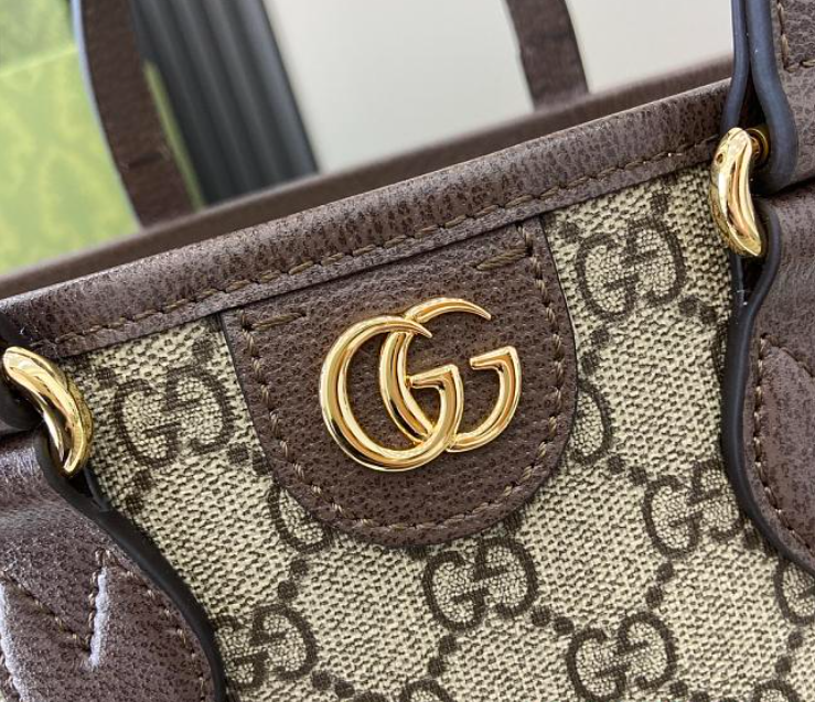 Guccii1 OPHIDIA MINI TOTE BROWN- 22cmx 18cm x 10cm
