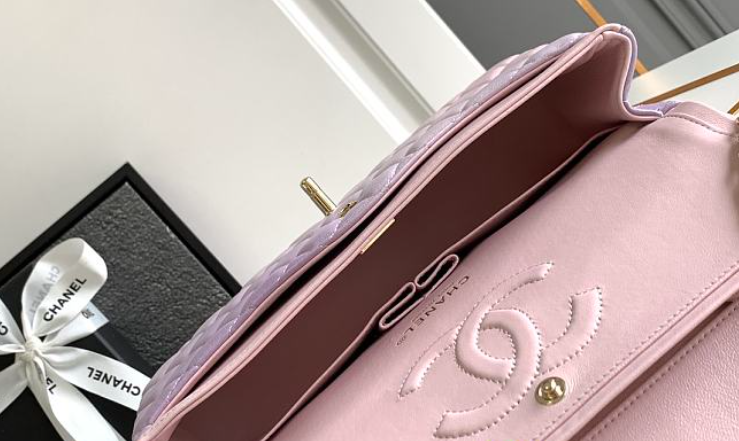 Channe1 Classic Handbag A01112 Ombre Purple & Pink  25.5 cm