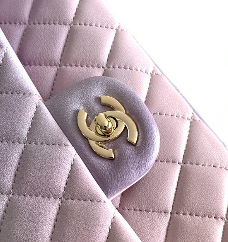 Channe1 Classic Handbag A01112 Ombre Purple & Pink  25.5 cm