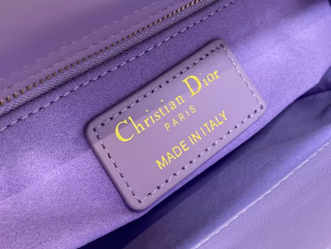 Dioorr Mini Lady Bag in Lilac Cannage Lambskin 20cm