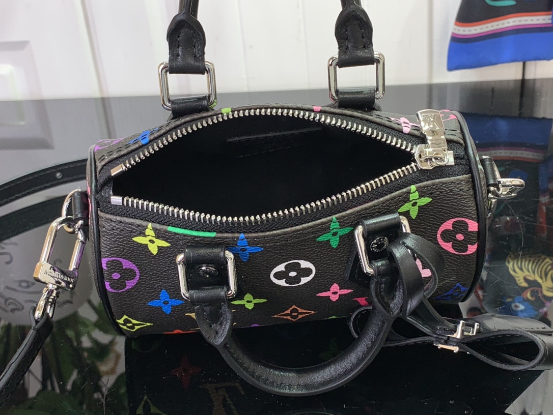 Louis Vuitton x Takashi Murakami Nano Speedy Black Multicolored 16x11x9cm