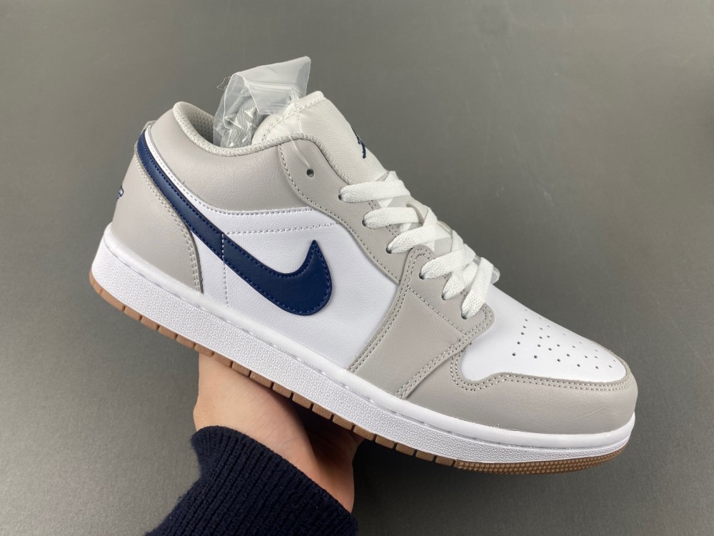 Air Jordan 1 Low White gray dark blue 553558-146