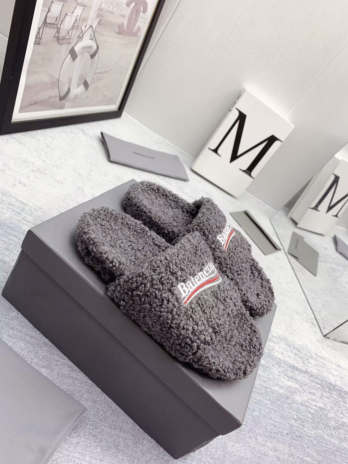 Balenciaga slides Dark Grey