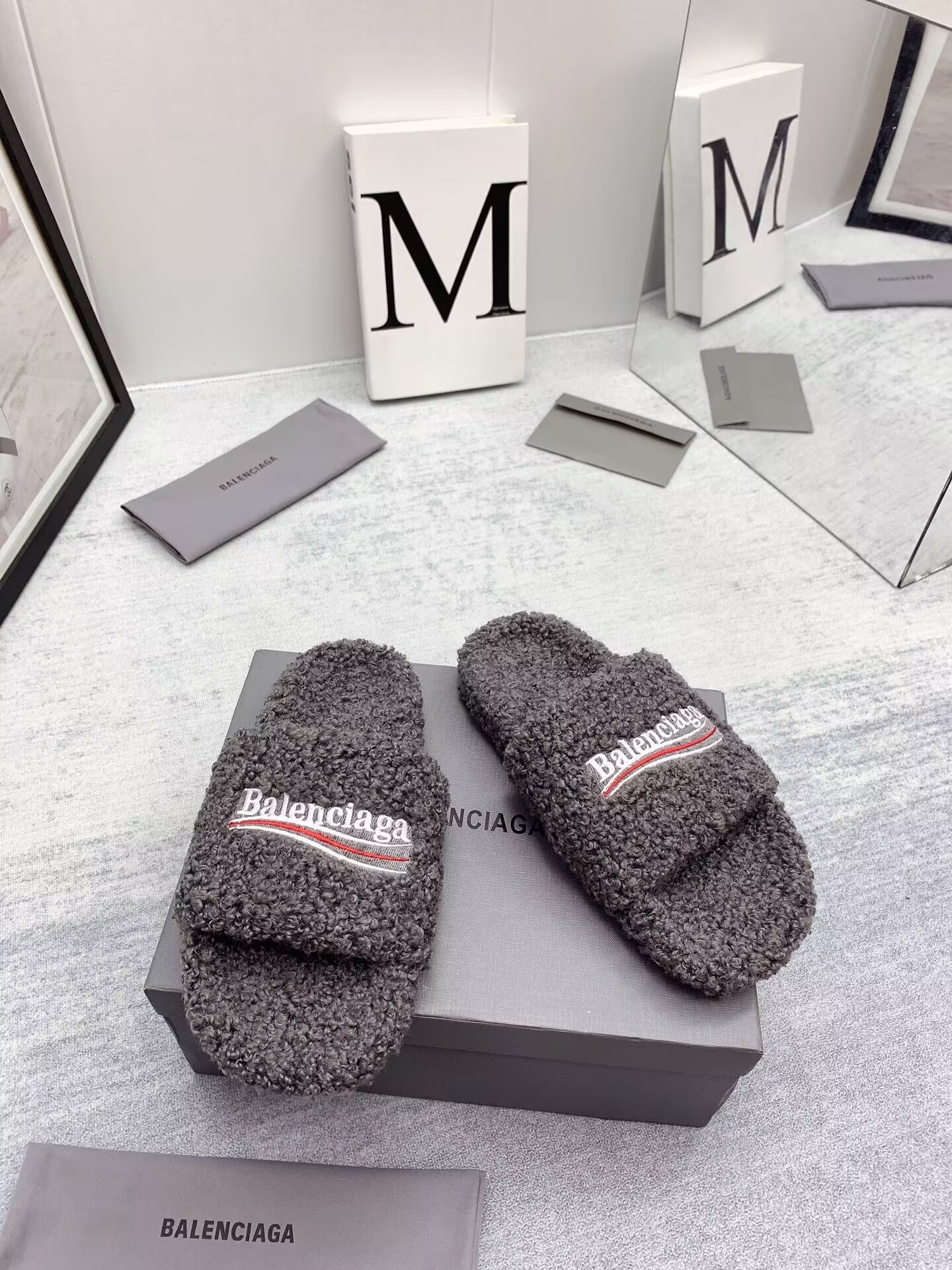 Balenciaga slides Dark Grey