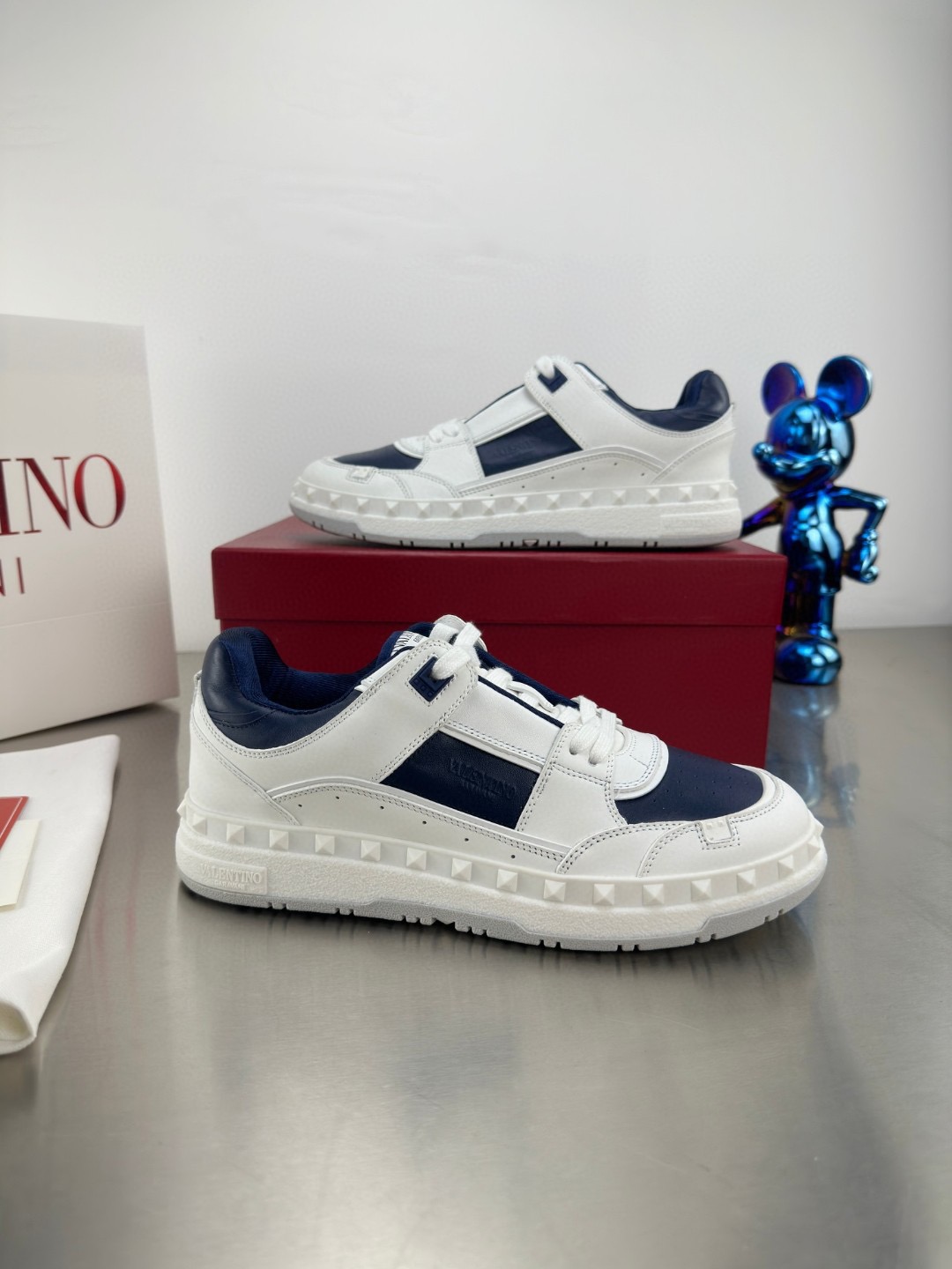 Valentino white blue shoes