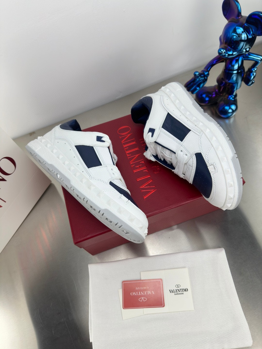 Valentino white blue shoes