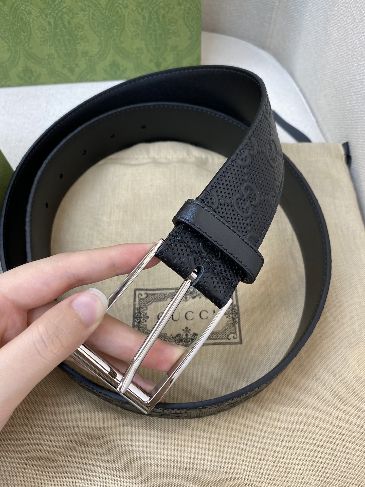 Gucci belt with square buckle 474313
