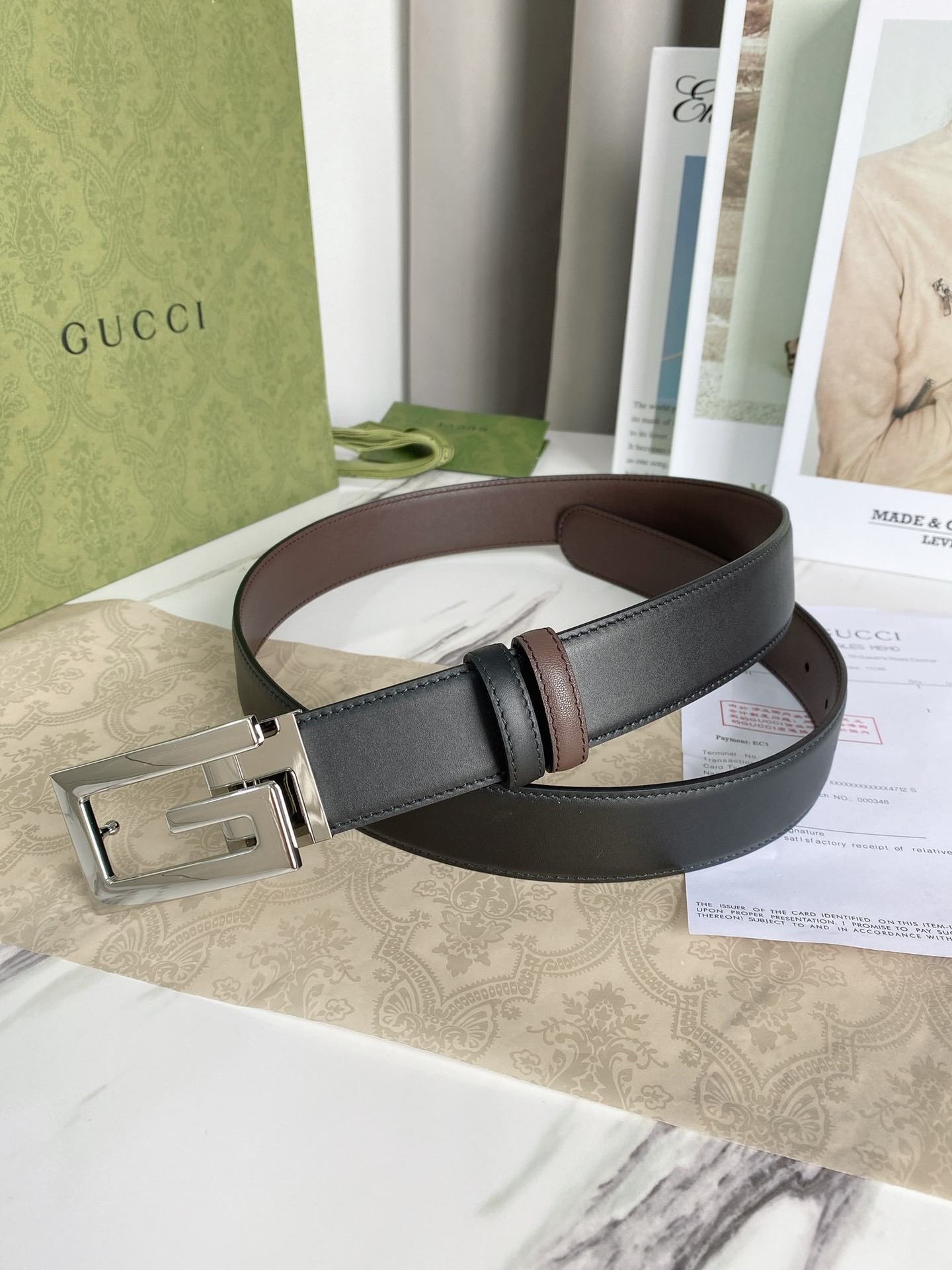 Gucci reversible belt with Square G buckle 626974