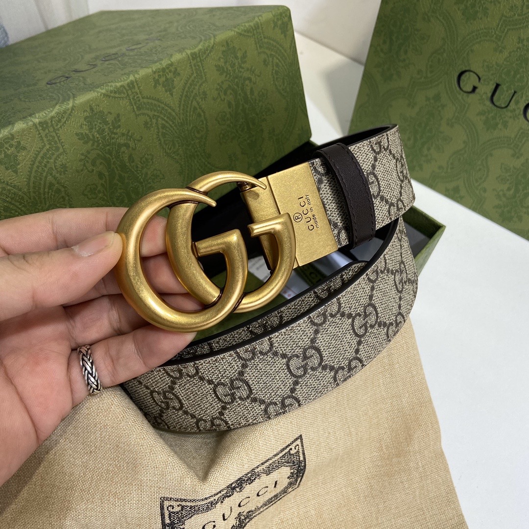 Gucci GG Marmont reversible belt 659416 brown leather