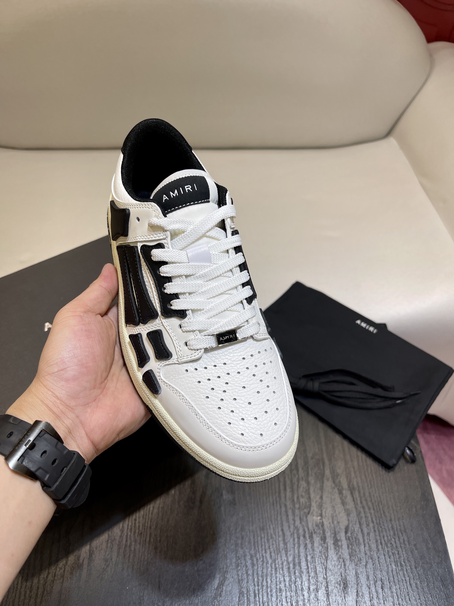 Amiri Skel Top Low White black