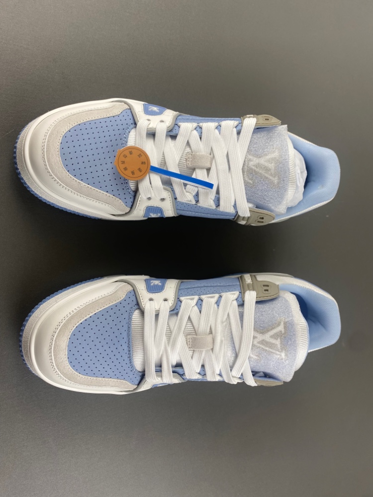 Louis Vuitton LV trainer white blue